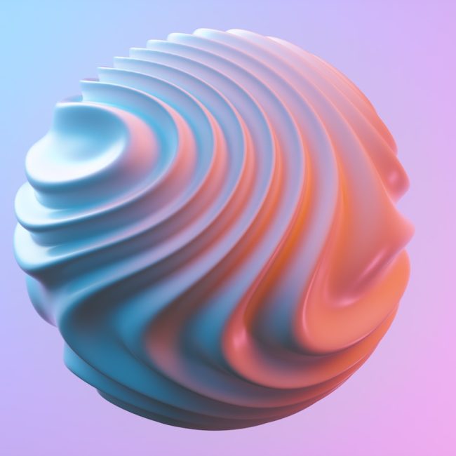 a 3d image of a pink and blue object